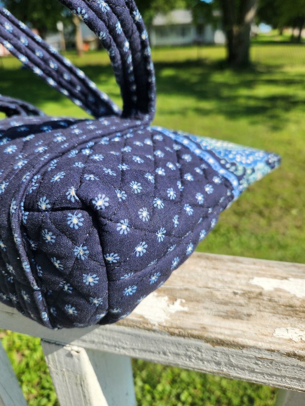 Vera Bradley Tote Bag in the retired Seaport Navy Quilted pattern. - Picture 8 of 13